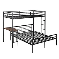 Streamdale Twin Over Full Bunk Bed with Desk and Ladder