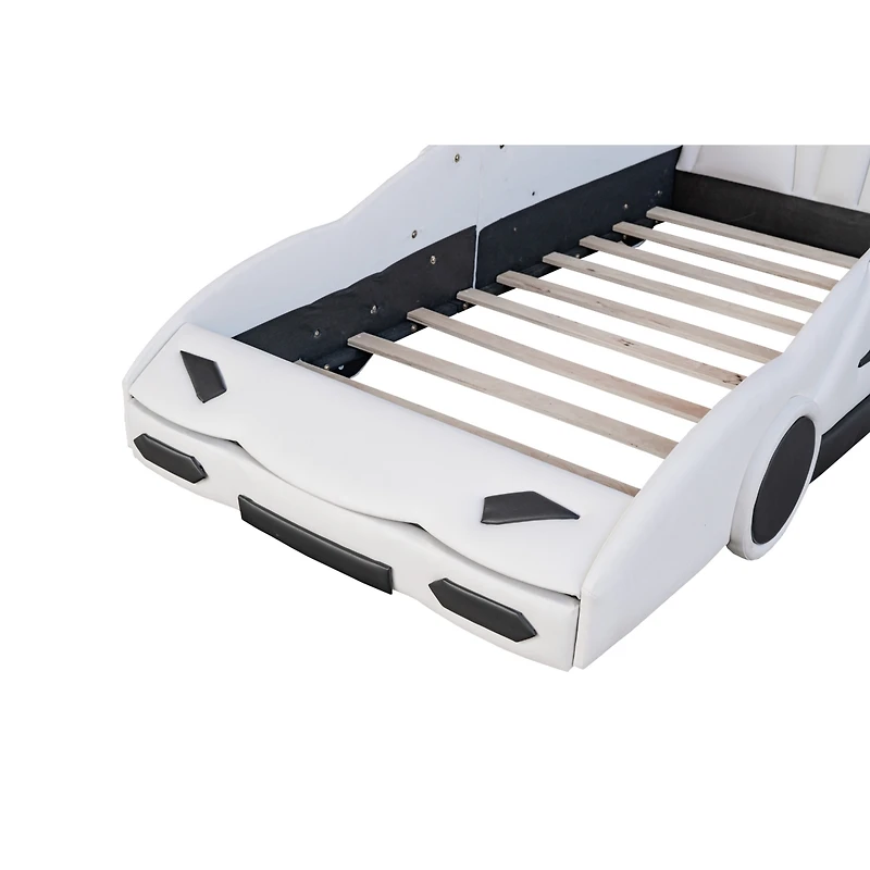 Streamdale Twin Race Car-Shaped Platform Bed With Wheels