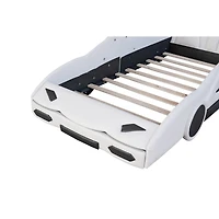 Streamdale Twin Race Car-Shaped Platform Bed With Wheels