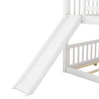 Streamdale Full Over Full Bunk Bed With Convertible Slide And Ladder