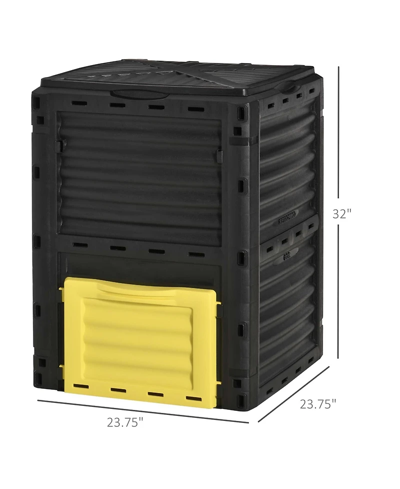 80 Gallon Outdoor Compost Bin with Enhanced Airflow and Easy Assembly