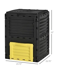 80 Gallon Outdoor Compost Bin with Enhanced Airflow and Easy Assembly
