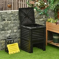 80 Gallon Outdoor Compost Bin with Enhanced Airflow and Easy Assembly