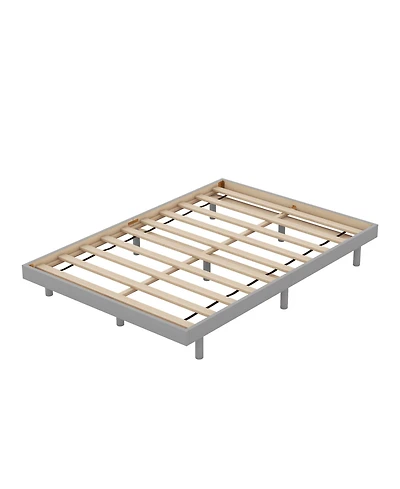 Simplie Fun Modern Design Full Floating Platform Bed Frame For Grey Color