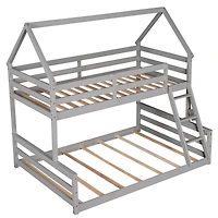Streamdale Twin Over Full House Bunk Bed With Built-In Ladder