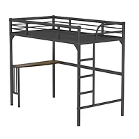Streamdale Twin Loft Bed with Desk and Storage