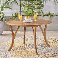 Streamdale Stylish Acacia Wood Circular Patio Table with Smooth Leg Design