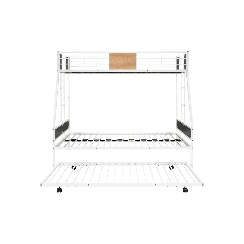 Simplie Fun Sturdy Metal Bunk Bed with Trundle & Safety Features