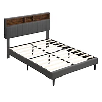 Streamdale Upholstered Platform Bed with Storage and Usb Port