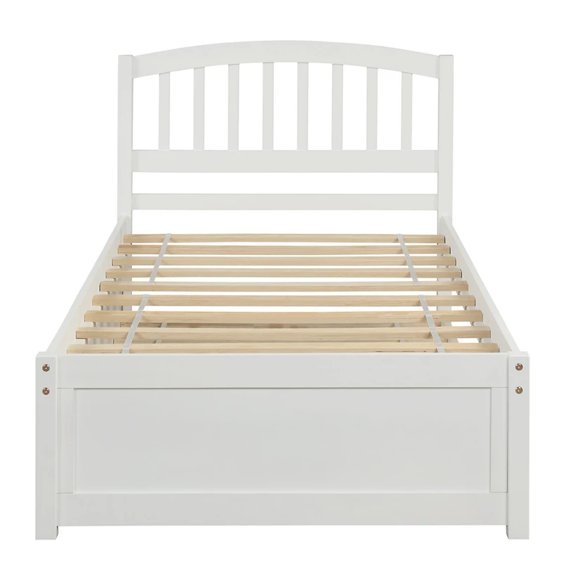 Streamdale Twin Platform Bed Wood Frame With Trundle