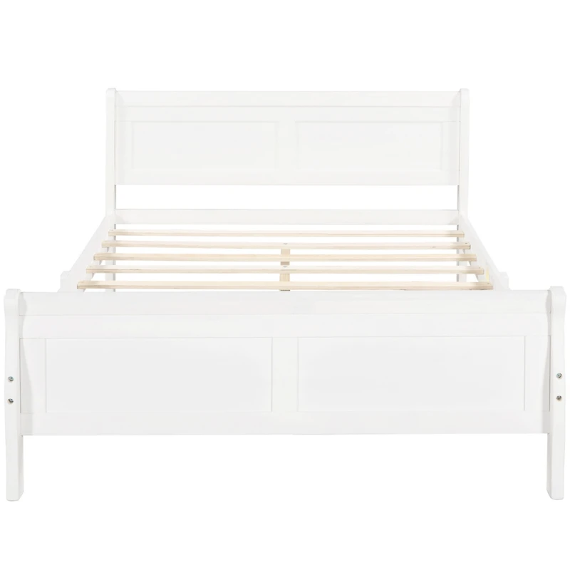Streamdale Queen Wood Platform Bed With Headboard And Wooden Slat Support