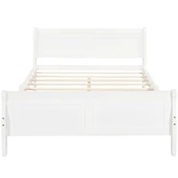 Streamdale Queen Wood Platform Bed With Headboard And Wooden Slat Support
