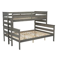 Wood Twin Xl Over Queen Bunk Bed With Ladder
