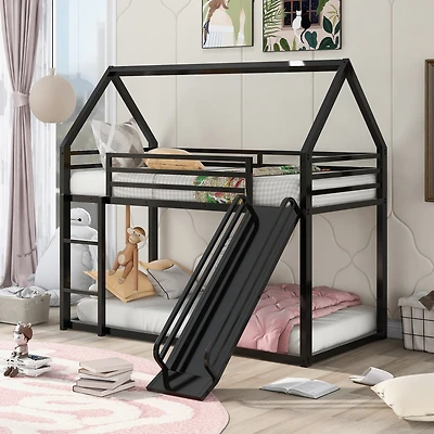Streamdale Twin Over House Bunk Bed With Ladder And Slide
