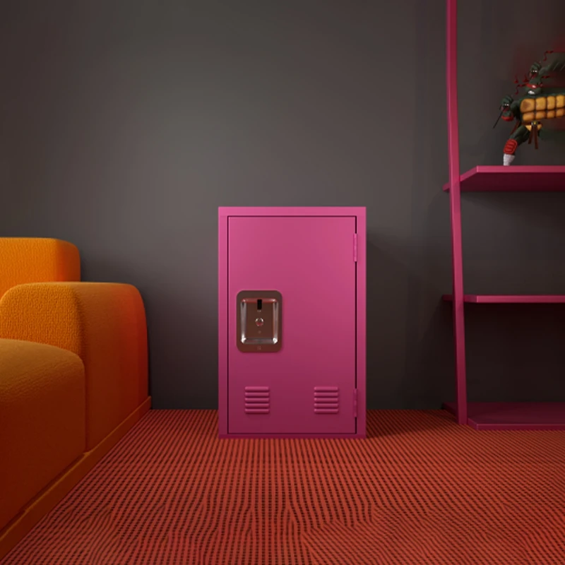 Simplie Fun Compact Rose Pink Steel Storage Cabinet: Detachable, Ample Storage Space, Easy Assembly