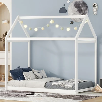 Simplie Fun Twin Size Wooden House Bed