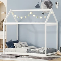 Simplie Fun Twin Size Wooden House Bed