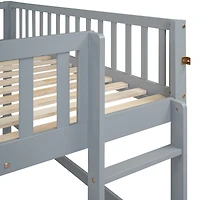 Streamdale Full Size Low Loft Bed With Ladder And Slide