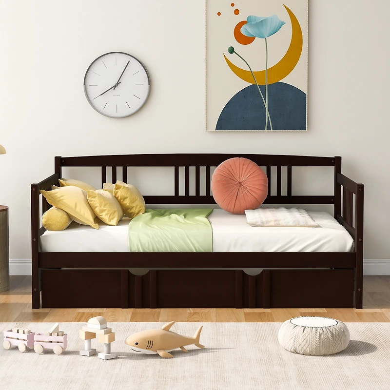 Streamdale Twin Daybed Wood Bed With Trundle