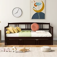 Streamdale Twin Daybed Wood Bed With Trundle