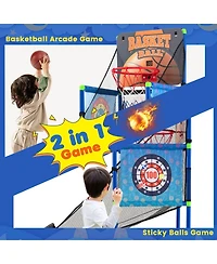 Slickblue Kids Basketball Arcade Game with Electronic Scoreboard and Sound Effect