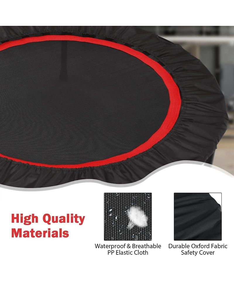 Slickblue 40 Inch Foldable Fitness Rebounder with Resistance Bands Adjustable Home