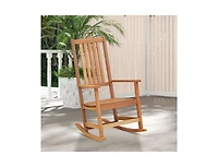 Slickblue Patio Rocking Chair Ergonomic High-Back Outdoor Rocker with Smooth Rocking Base