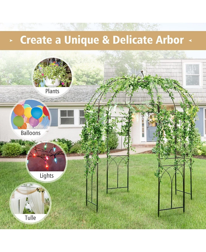 Slickblue 8.4 x 7 Feet Wide Birdcage Shape Garden Arbor
