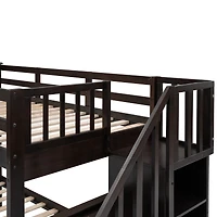 Streamdale Stairway Twin Over Full Bunk with Storage and Rail