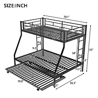 Streamdale Twin over Full Bunk Bed with Trundle and Ladders