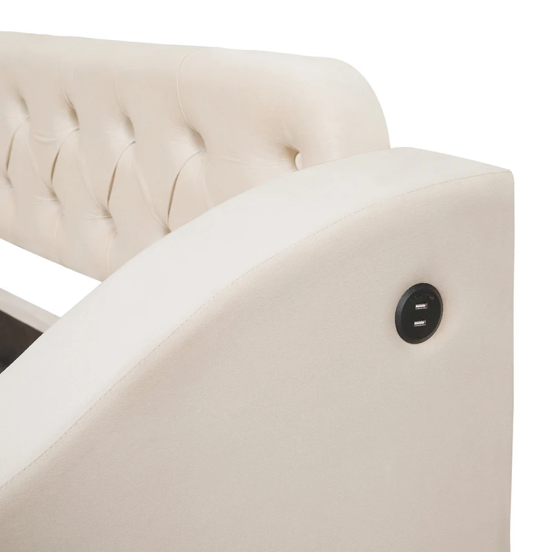 Twin Upholstered Daybed With Storage Armrests And Usb Port
