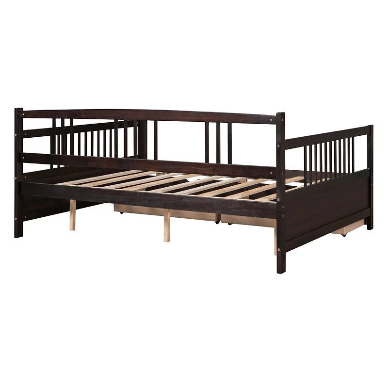 Streamdale Full Daybed Wood Bed With Two Drawers