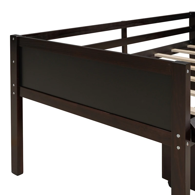 Streamdale Twin Loft Bed Wood With Two Storage Boxes