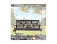 Slickblue 2-Person Rattan Hanging Porch Swing Chair