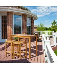 Slickblue Rectangular Indoor and Outdoor Bar Height Table for Garden