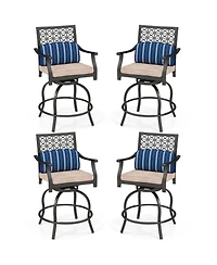 Slickblue Set of 2 Outdoor Bar Height Chair with Soft Cushions