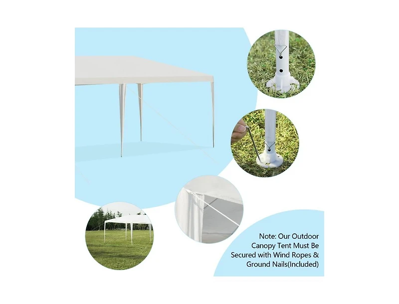 Slickblue 10 x 20 Feet Waterproof Canopy Tent with Tent Peg and Wind Rope