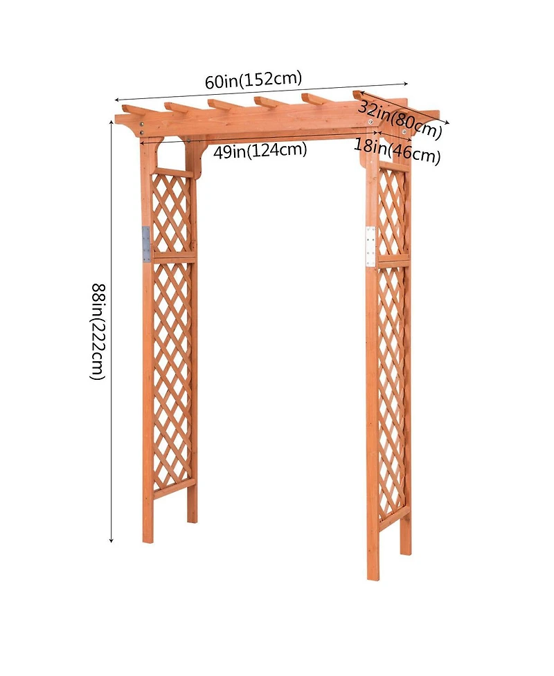 Slickblue 7 Feet Garden Wooden High Arbor Arch Plant Pergola