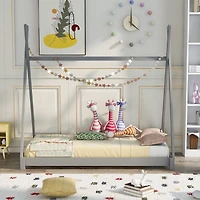 Streamdale Twin House Platform Bed With Triangle Structure