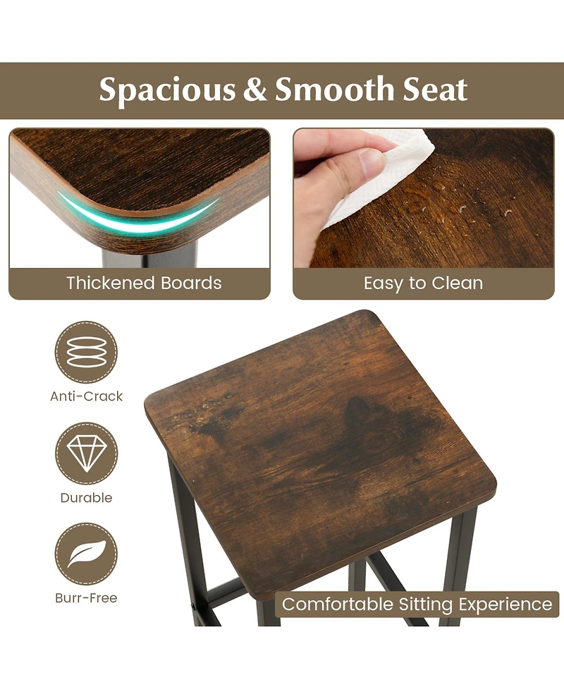 Slickblue Set of 4 Bar Stool 26" Chair with Metal Legs and Footrest