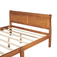 Streamdale Queen Wood Platform Bed With Headboard And Wooden Slat Support