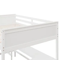 Streamdale Full Loft Bed With Shelves And Desk, Wooden Desk
