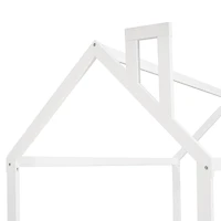 Streamdale Twin Wood Bed House Frame With Fence, For Kids, Teens, Girl