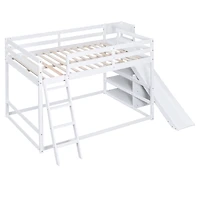 Streamdale Full Over Bunk Bed With Ladder, Slide And Shelves