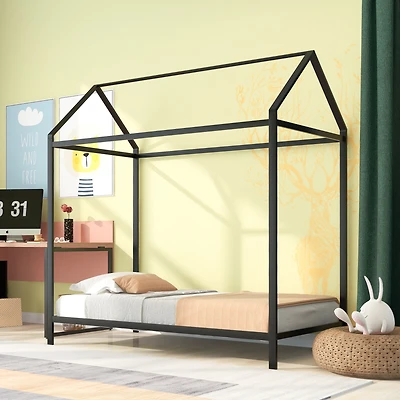 Streamdale Twin Metal Floor Bed Frame for Kids