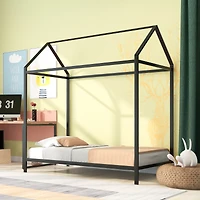 Streamdale Twin Metal Floor Bed Frame for Kids