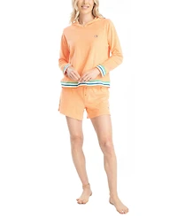 Ocean Pacific Women's Sunset Chaser Hoodie Short Set
