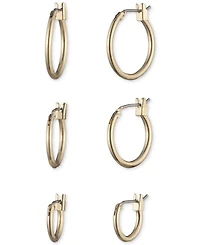 Anne Klein 3-Pc. Set Extra-Small & Small Hoop Earrings