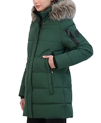 Nautica Women's Faux-Fur-Trim Hooded Puffer Coat