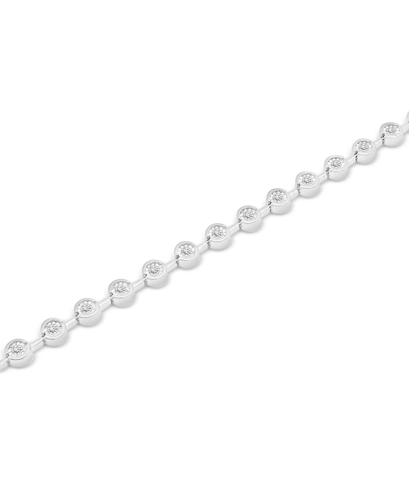 Diamond Bezel Tennis Bracelet (1/2 ct. t.w.) in Sterling Silver or 14k Gold-Plated Sterling Silver, Created for Macy's